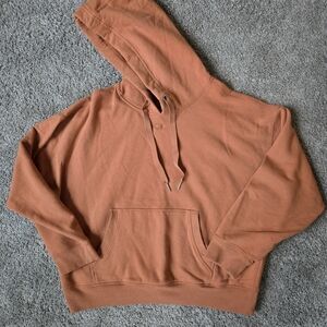 Calvin Klein Performance Burnt Orange Hoodie Sweater Cropped Size XL
